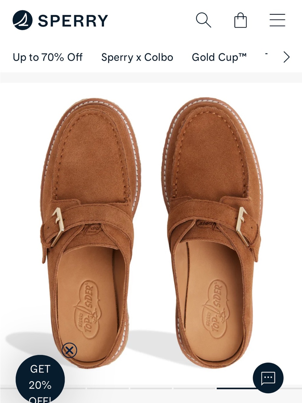 Sperry Women’s Chestnut Brown Suede Captain’s Oxford Mules
